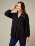 Live Unlimited Petite Curve Jersey Relaxed Tunic Top, Black, Black