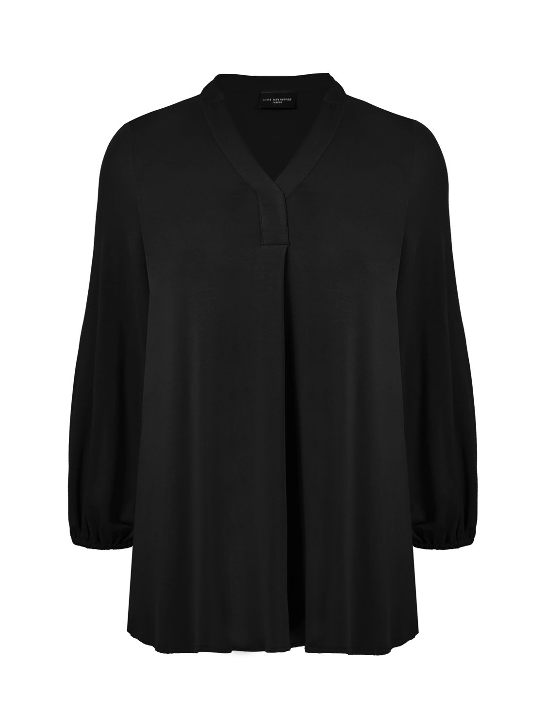 Live Unlimited Petite Curve Jersey Relaxed Tunic Top, Black at John ...