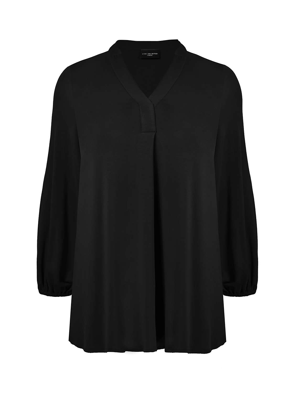 Buy Live Unlimited Petite Curve Jersey Relaxed Tunic Top, Black Online at johnlewis.com