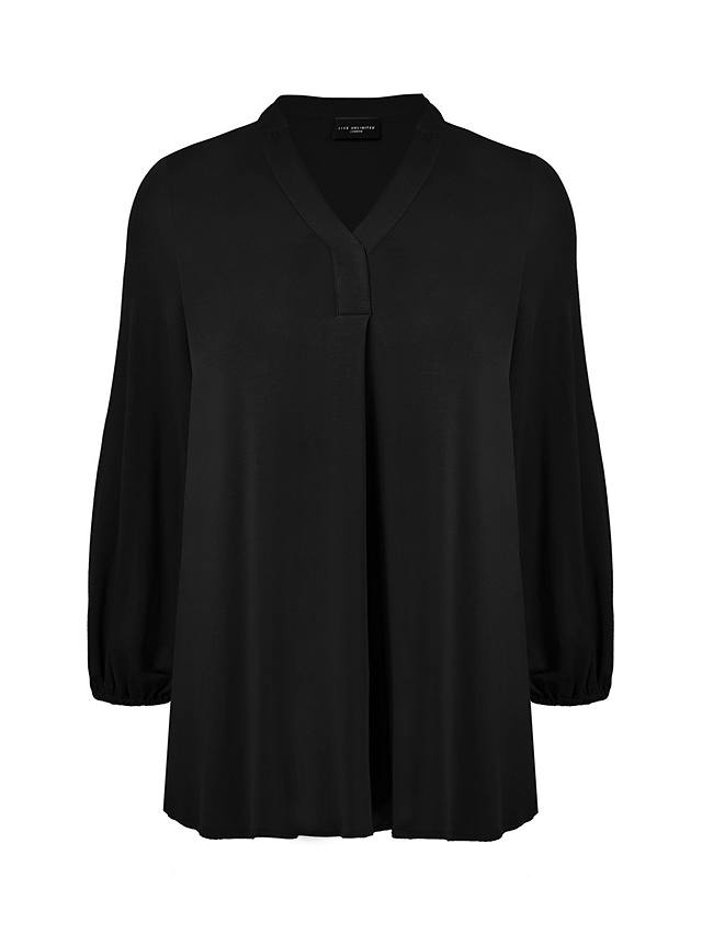 Live Unlimited Petite Curve Jersey Relaxed Tunic Top, Black at John ...