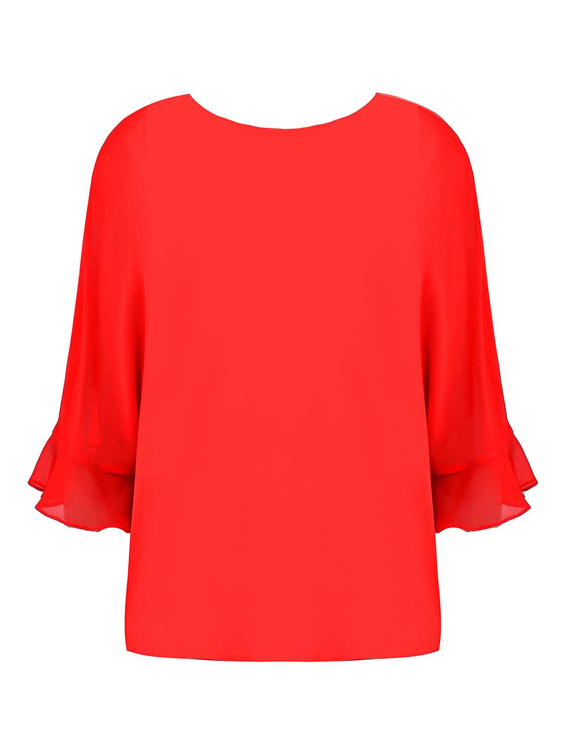 Buy Live Unlimited Curve Flute Sleeve Overlay Top, Red Online at johnlewis.com