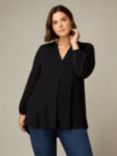 Live Unlimited Curve Jersey Relaxed Tunic Top, Black, Black