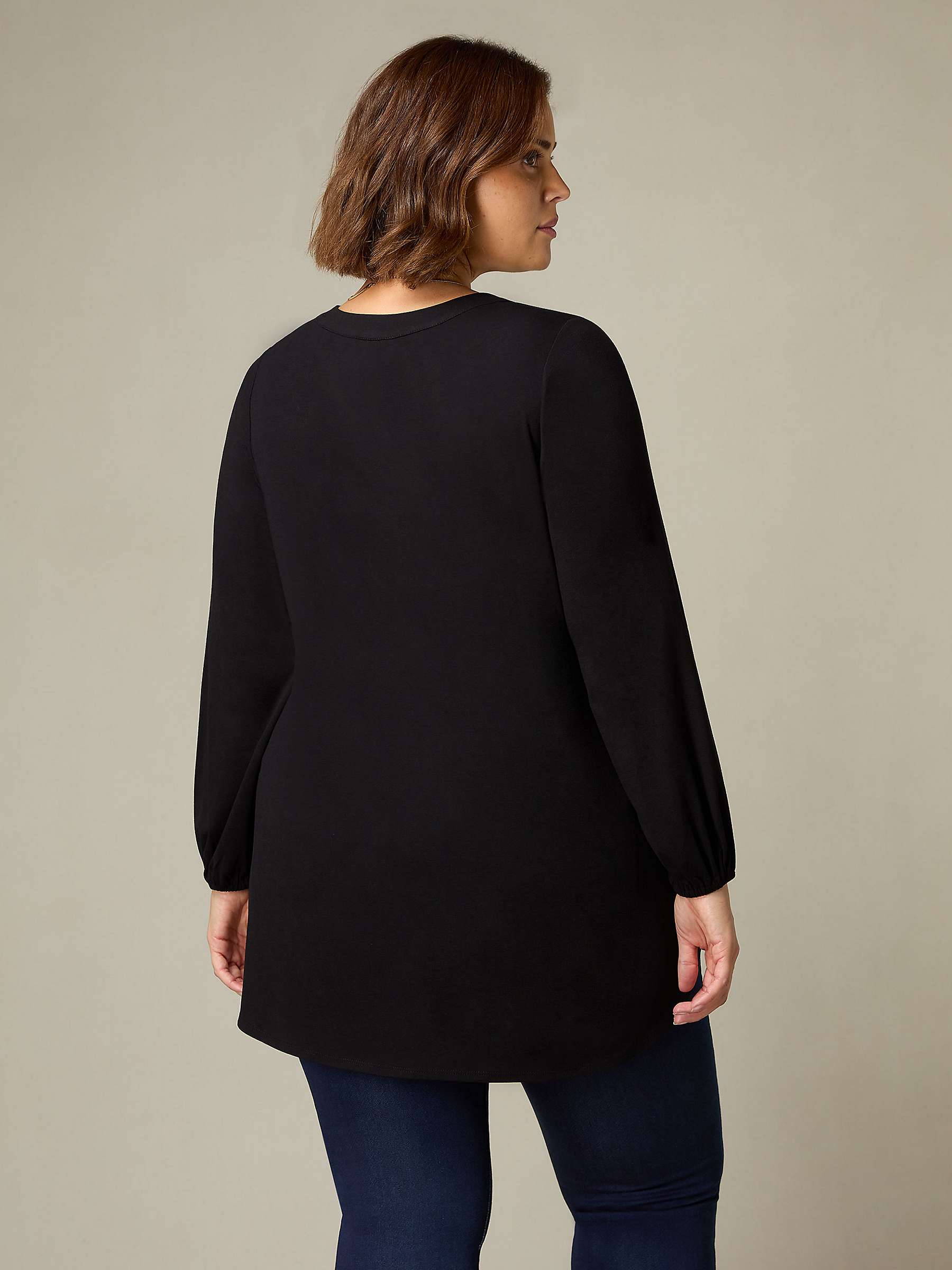 Buy Live Unlimited Curve Jersey Relaxed Tunic Top, Black Online at johnlewis.com