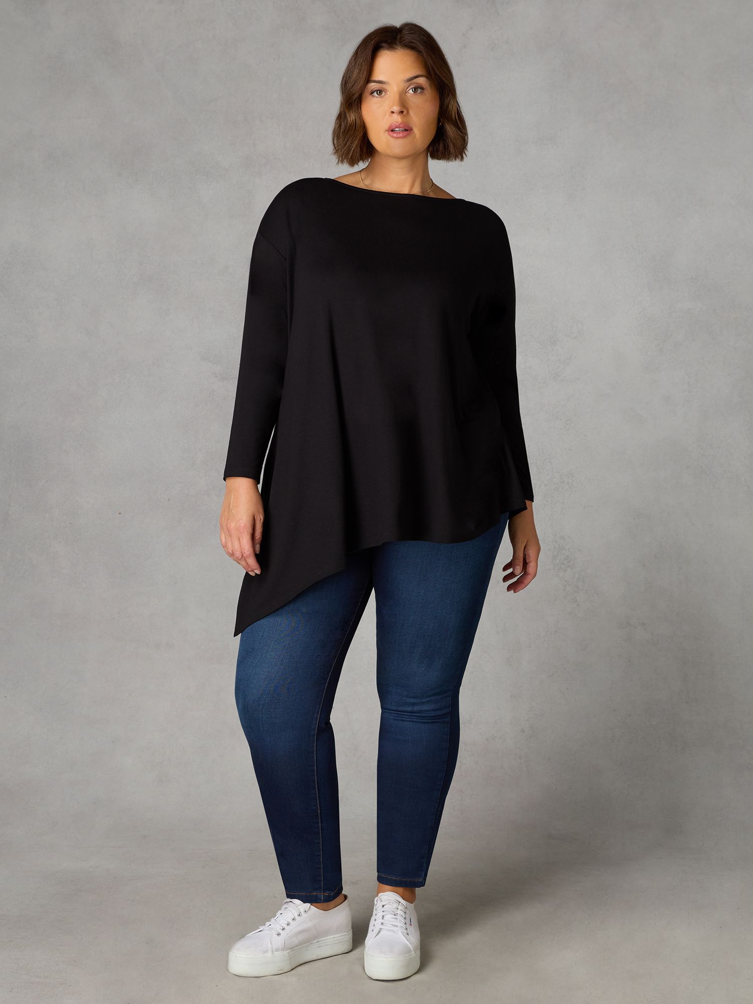 Heine Asymmetric Longline Jersey Top