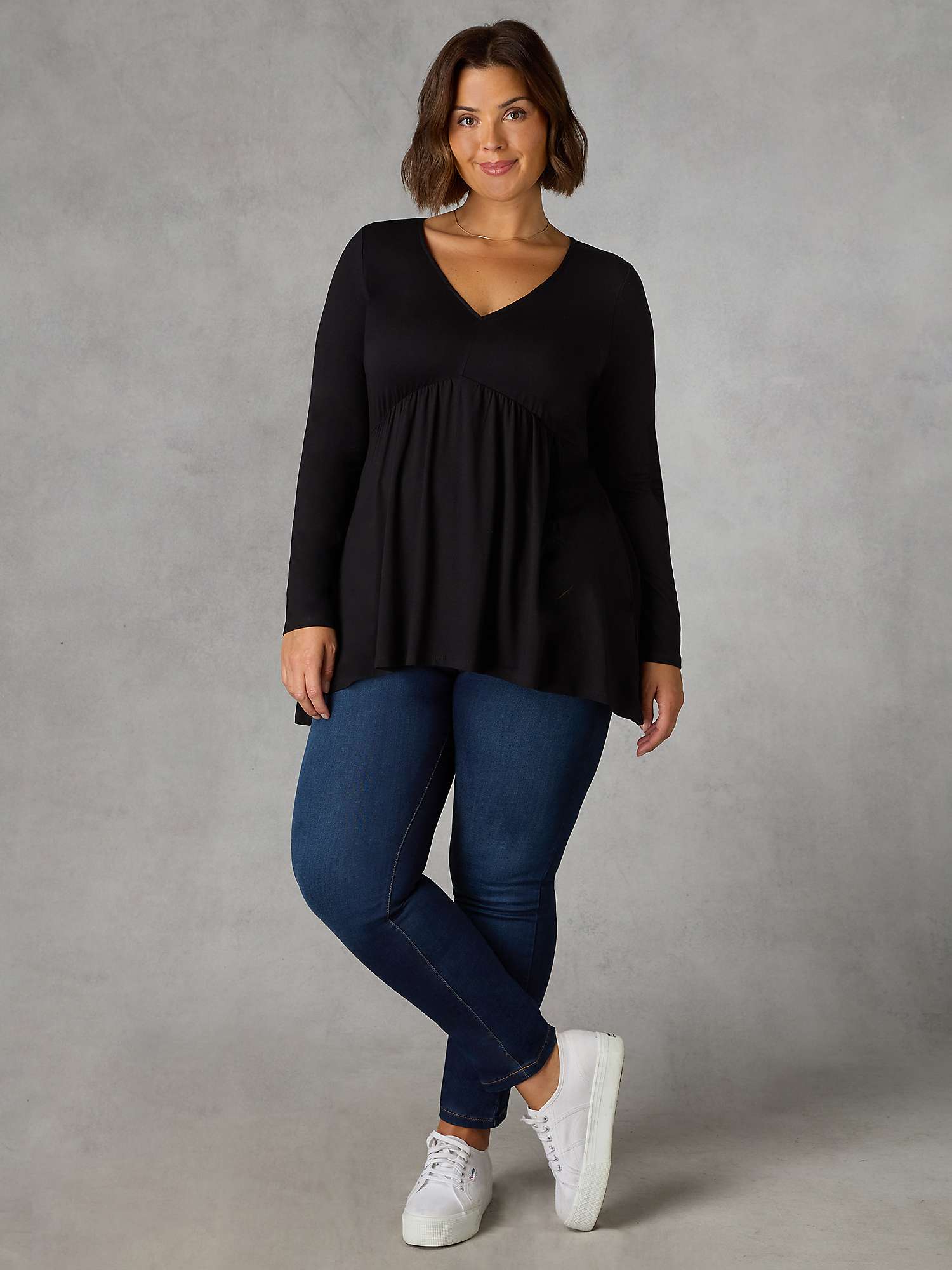 Buy Live Unlimited Curve Jersey Empire Seam Top, Black Online at johnlewis.com