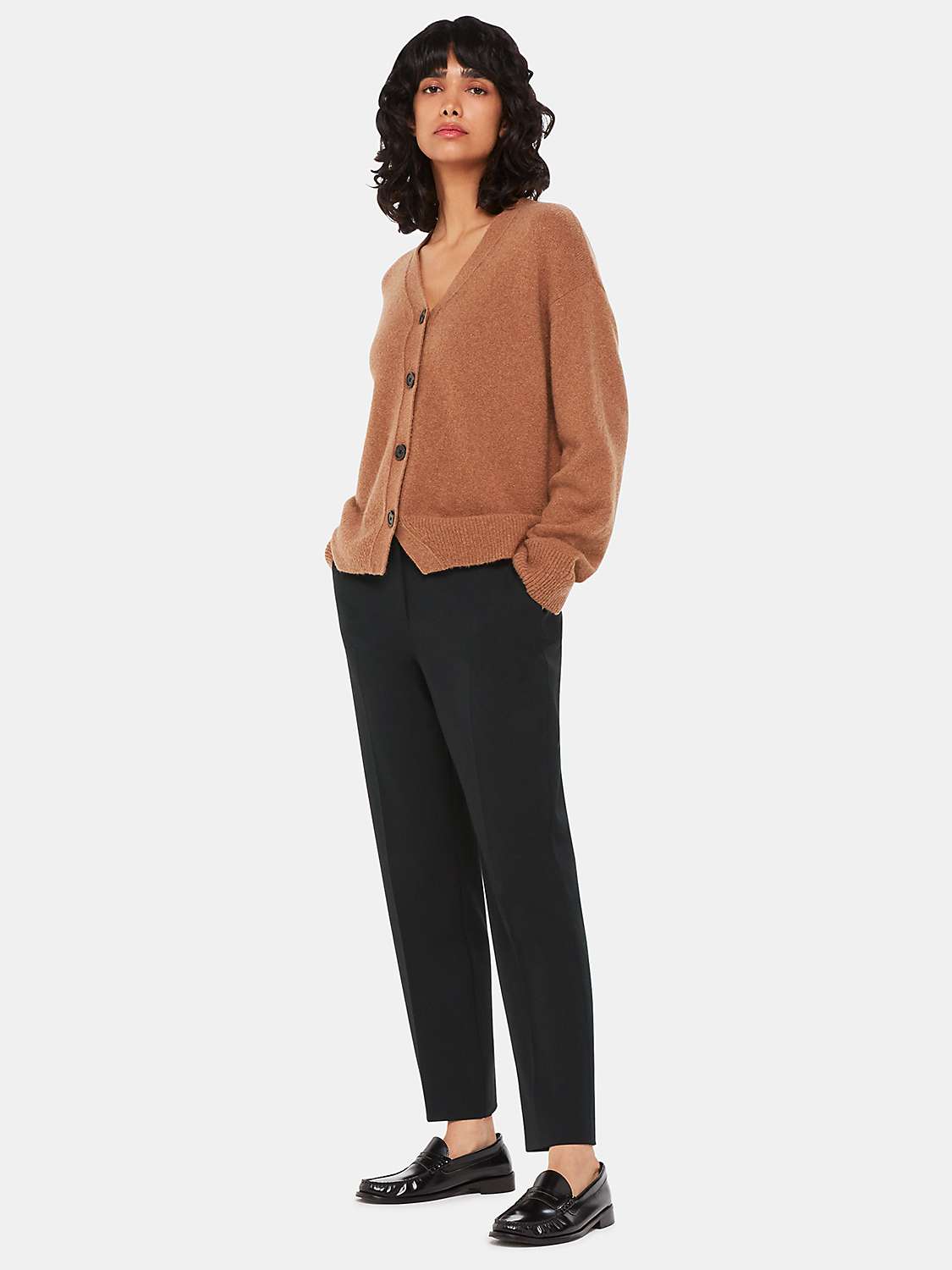 Buy Whistles Amelia Slim Cigarette Trousers, Black Online at johnlewis.com