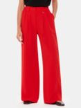 Whistles Harper Crepe Wide Leg Trousers, Red
