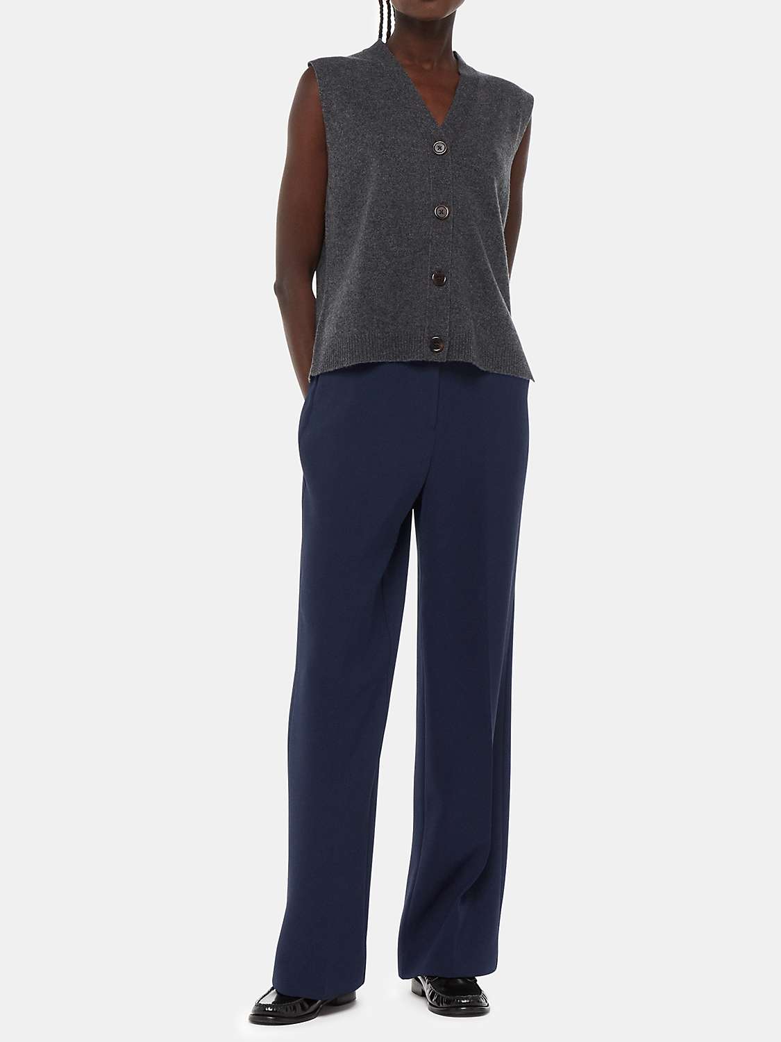 Buy Whistles Ultimate Full Length Trousers, Navy Online at johnlewis.com