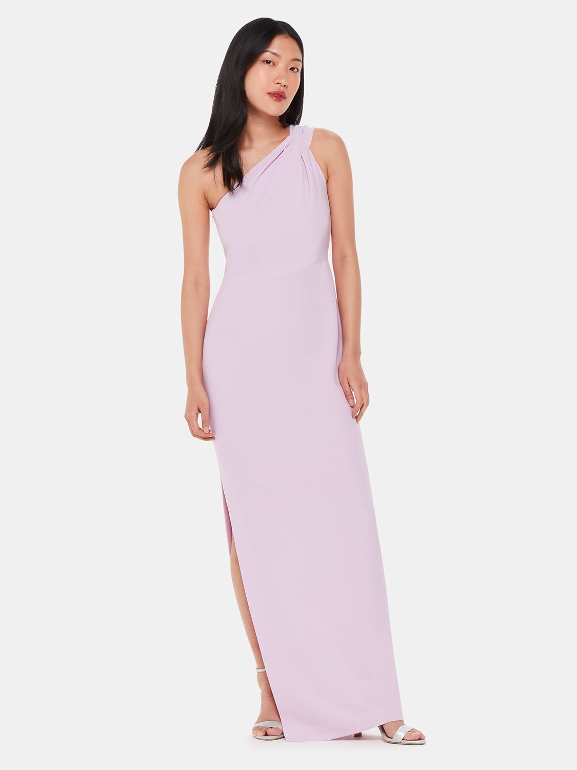 Whistles Bethan One Shoulder Maxi Dress, Lilac, 6