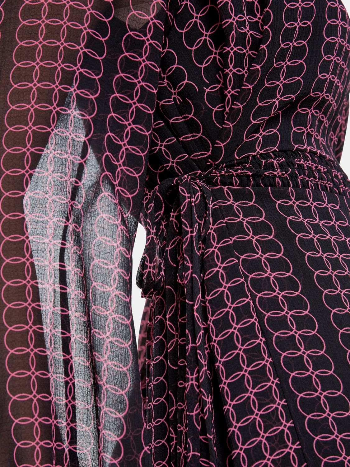 Whistles Circle Link Ivy Print Midi Dress, Black/Multi at John Lewis ...