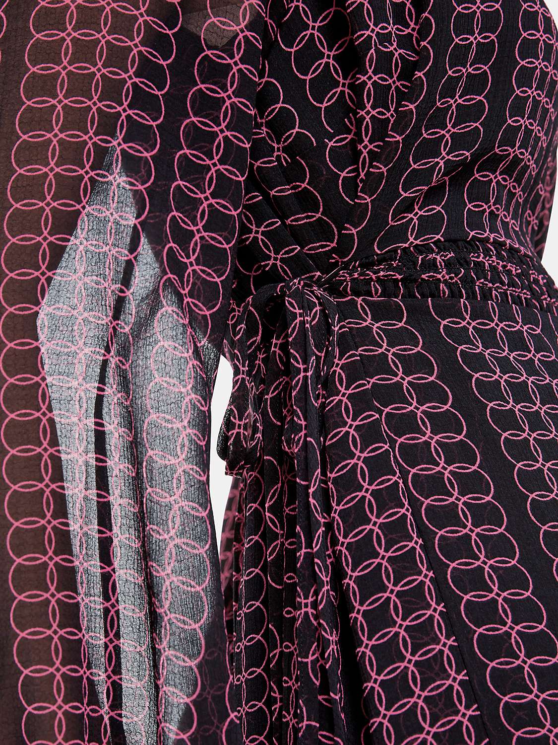 Buy Whistles Circle Link Ivy Print Midi Dress, Black/Multi Online at johnlewis.com