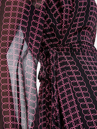Whistles Circle Link Ivy Print Midi Dress, Black/Multi