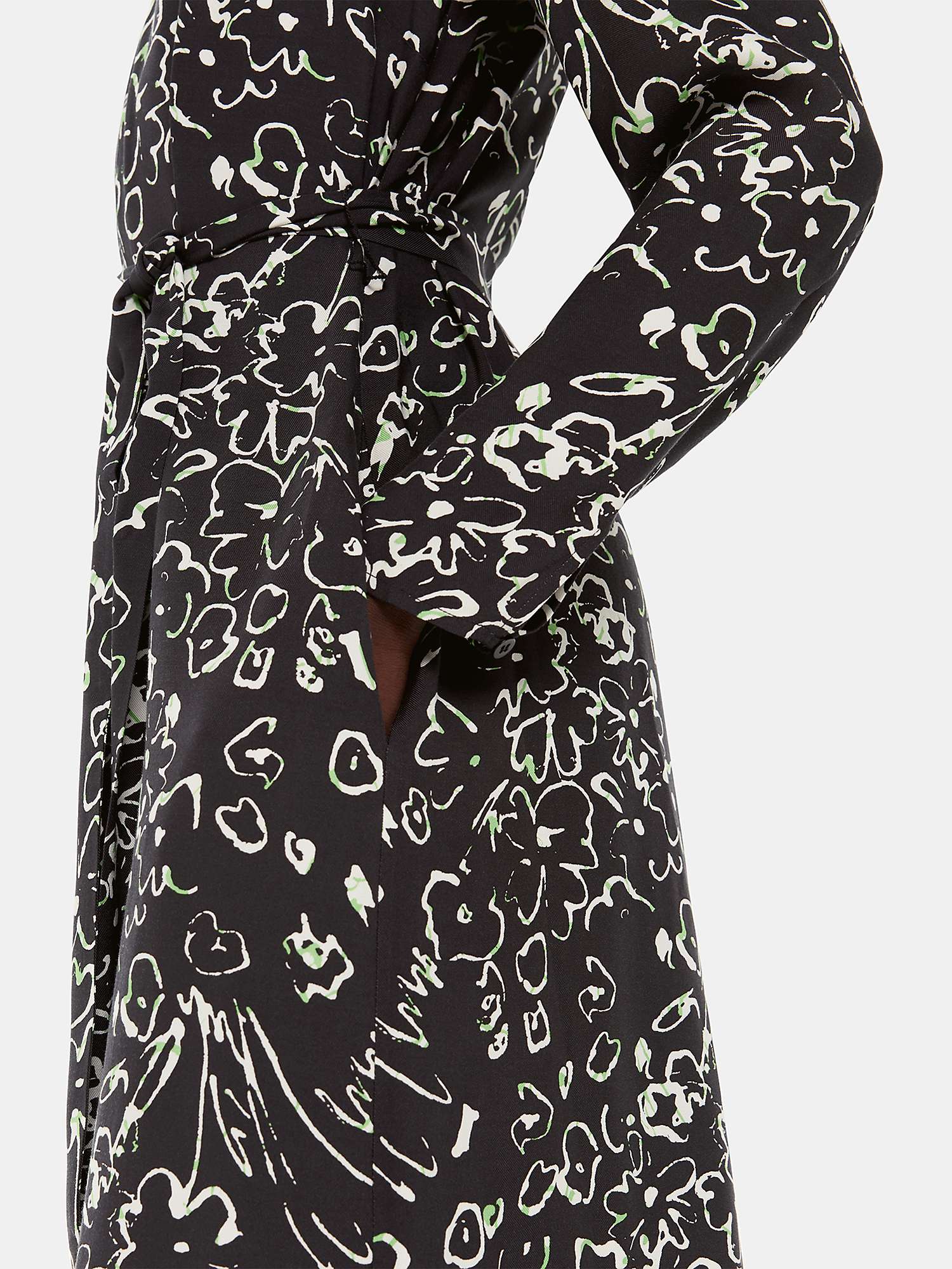 Buy Whistles Scribble Bouquet Midi Shirt Dress, Black/Multi Online at johnlewis.com