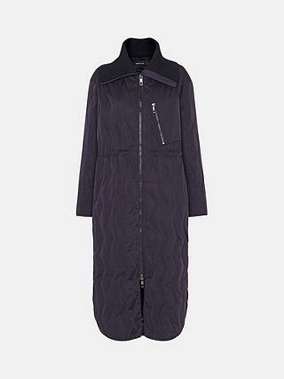 Whistles Niara Longline Quilted Coat, Navy