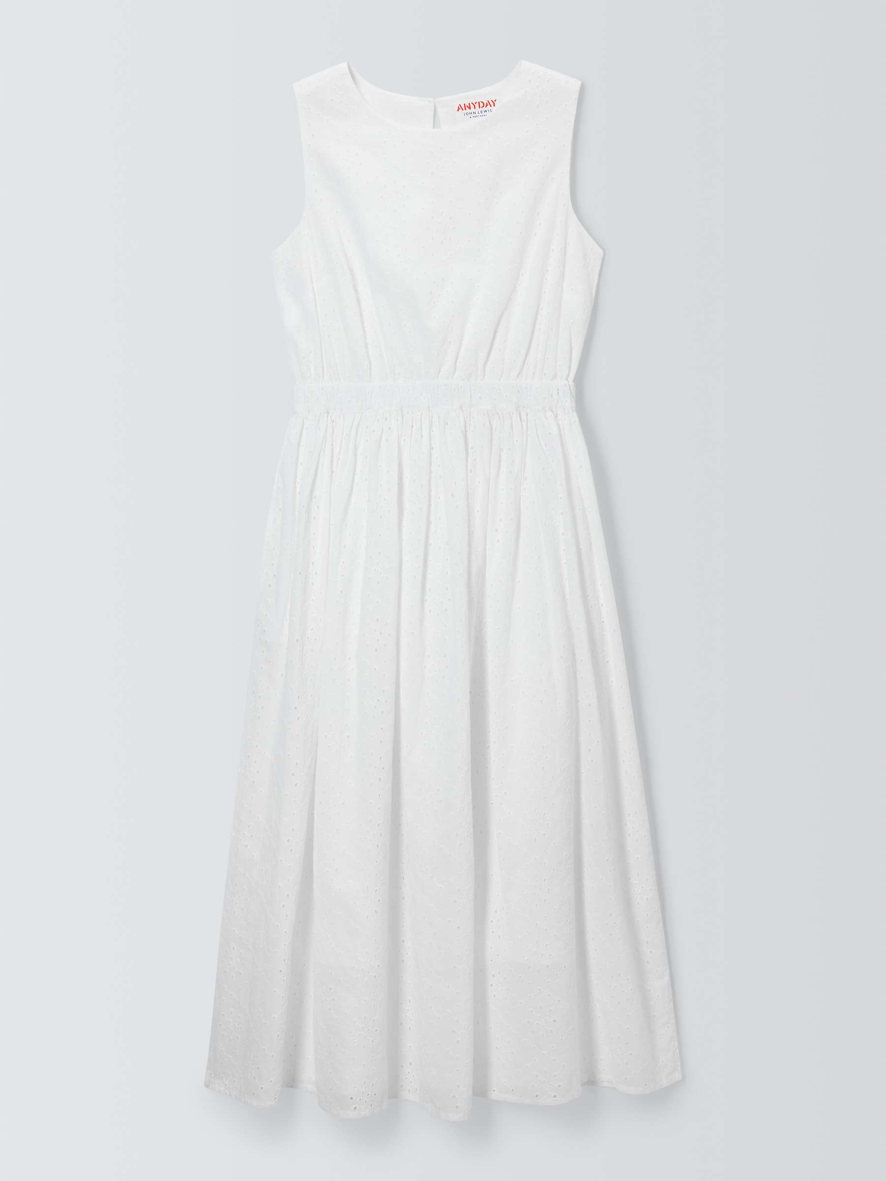 Buy John Lewis ANYDAY Broderie Dress, White Online at johnlewis.com