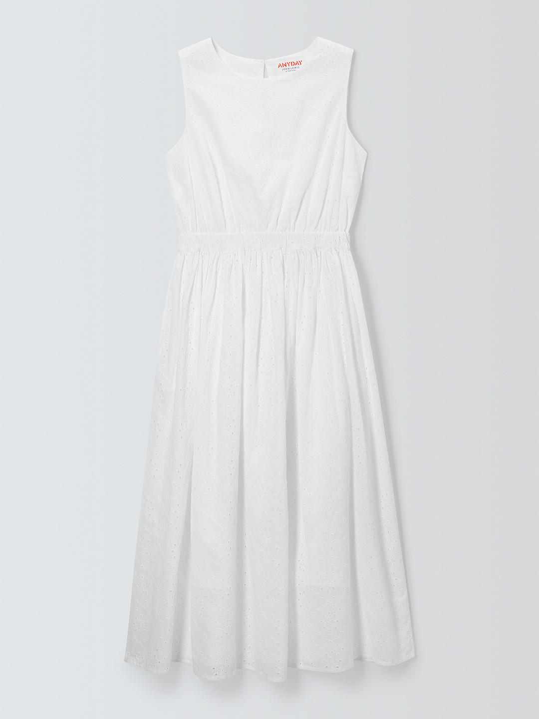 John Lewis ANYDAY Broderie Dress, White