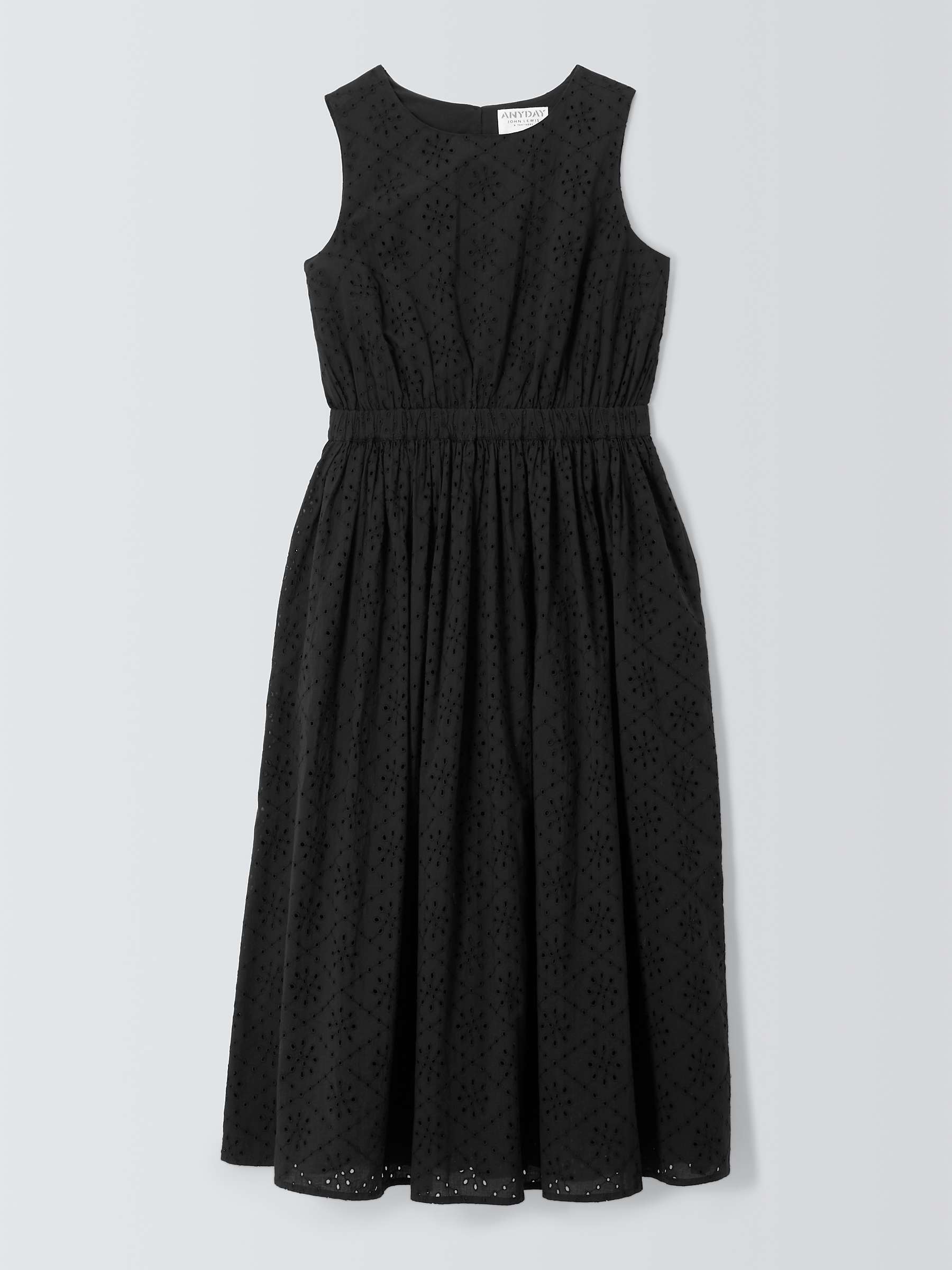 Buy John Lewis ANYDAY Broderie Dress, Black Online at johnlewis.com