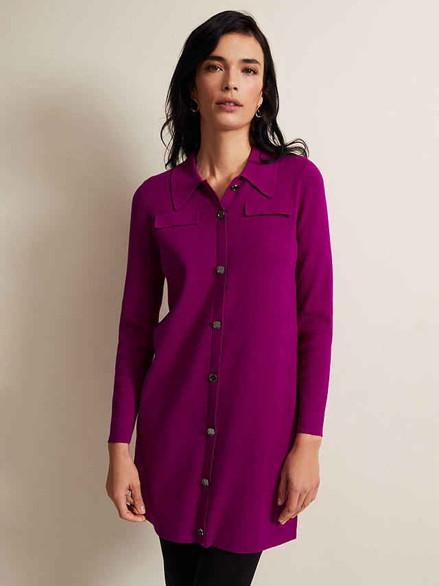 Phase Eight Azealia Knit Mini Dress, Purple