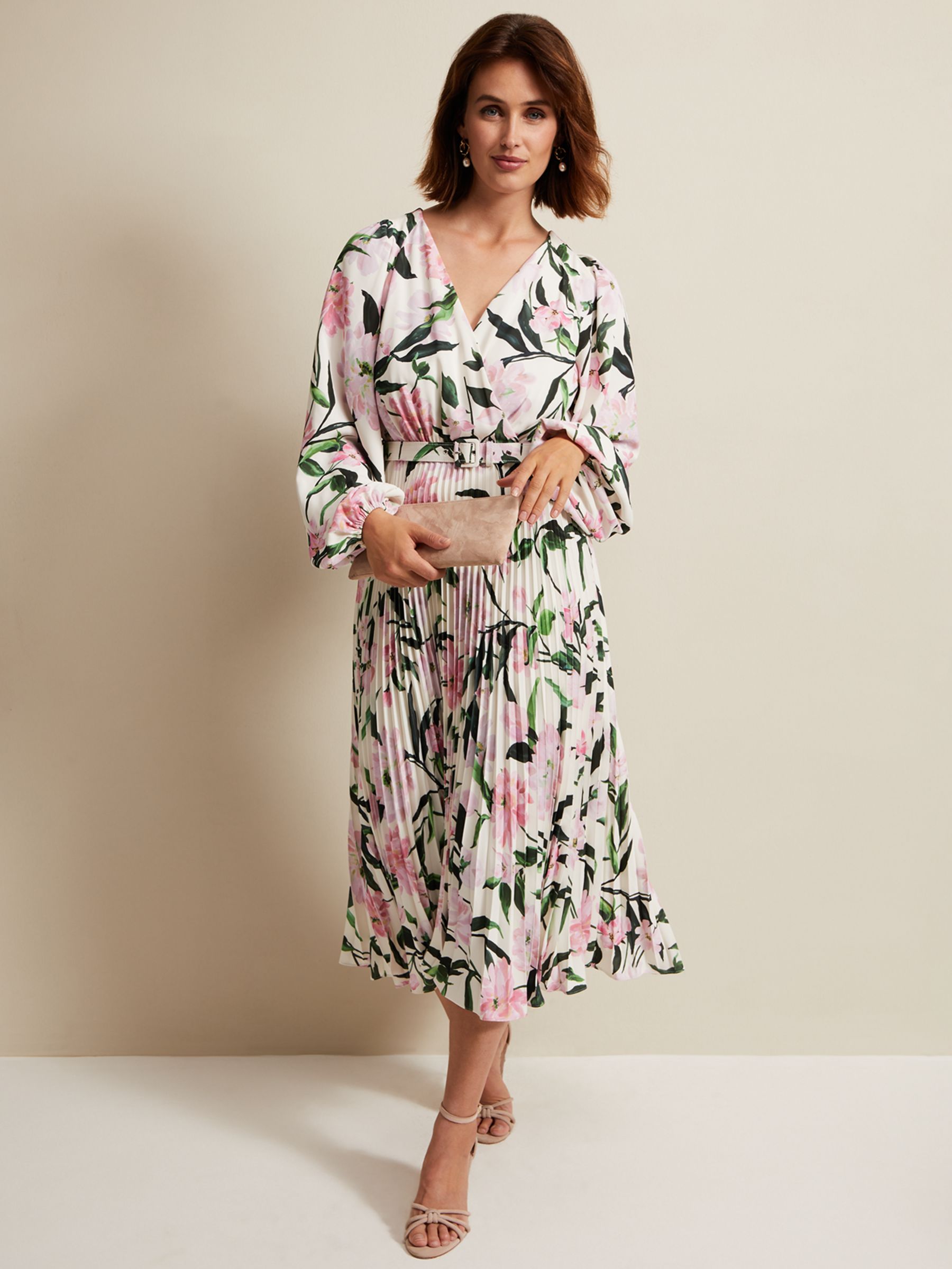 Phase Eight Penny Floral Midi Dress, Multi at John Lewis & Partners