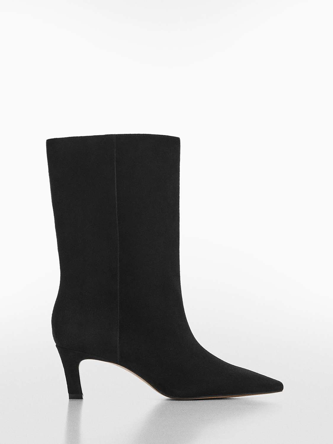 Buy Mango Hiro Pointed Kitten Heel Boots, Black Online at johnlewis.com