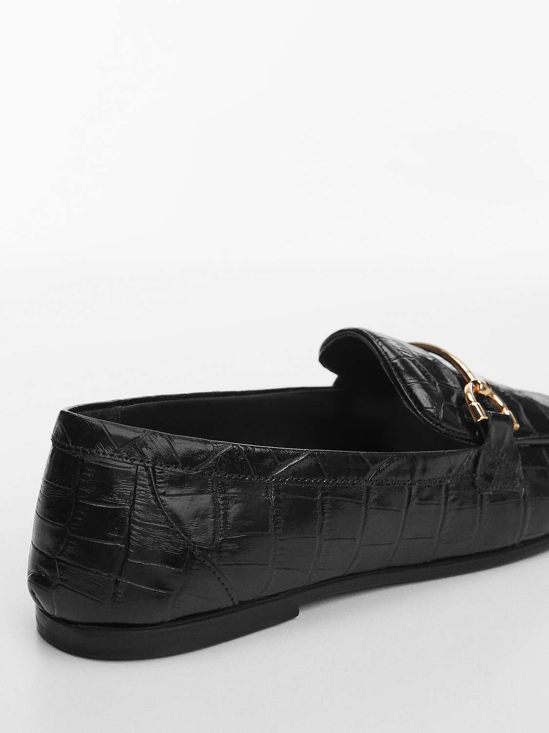 Buy Mango Susan Round Toe Loafers, Black Online at johnlewis.com