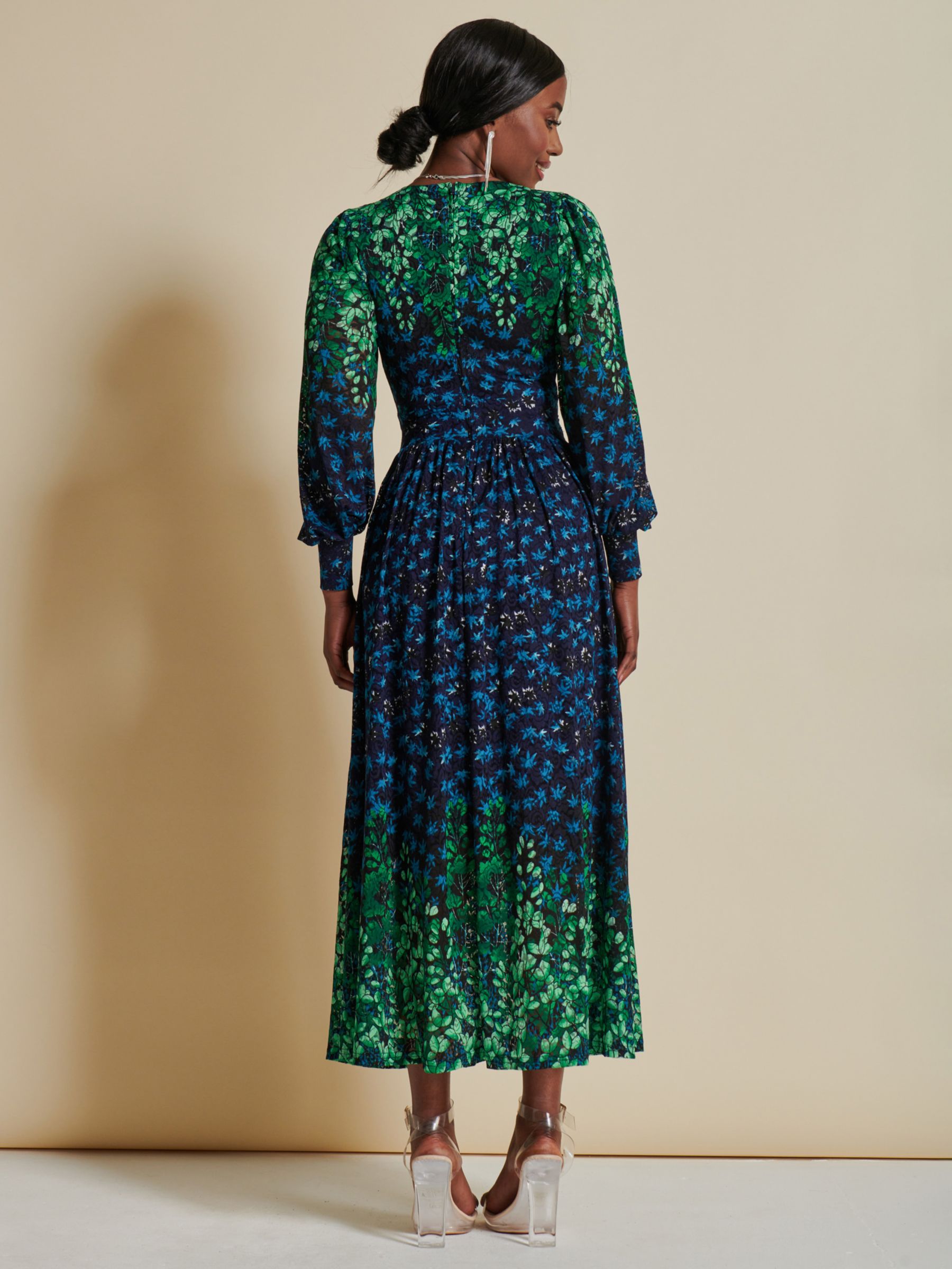 Jolie Moi Quiyn Lace Maxi Dress, Blue/Multi at John Lewis & Partners