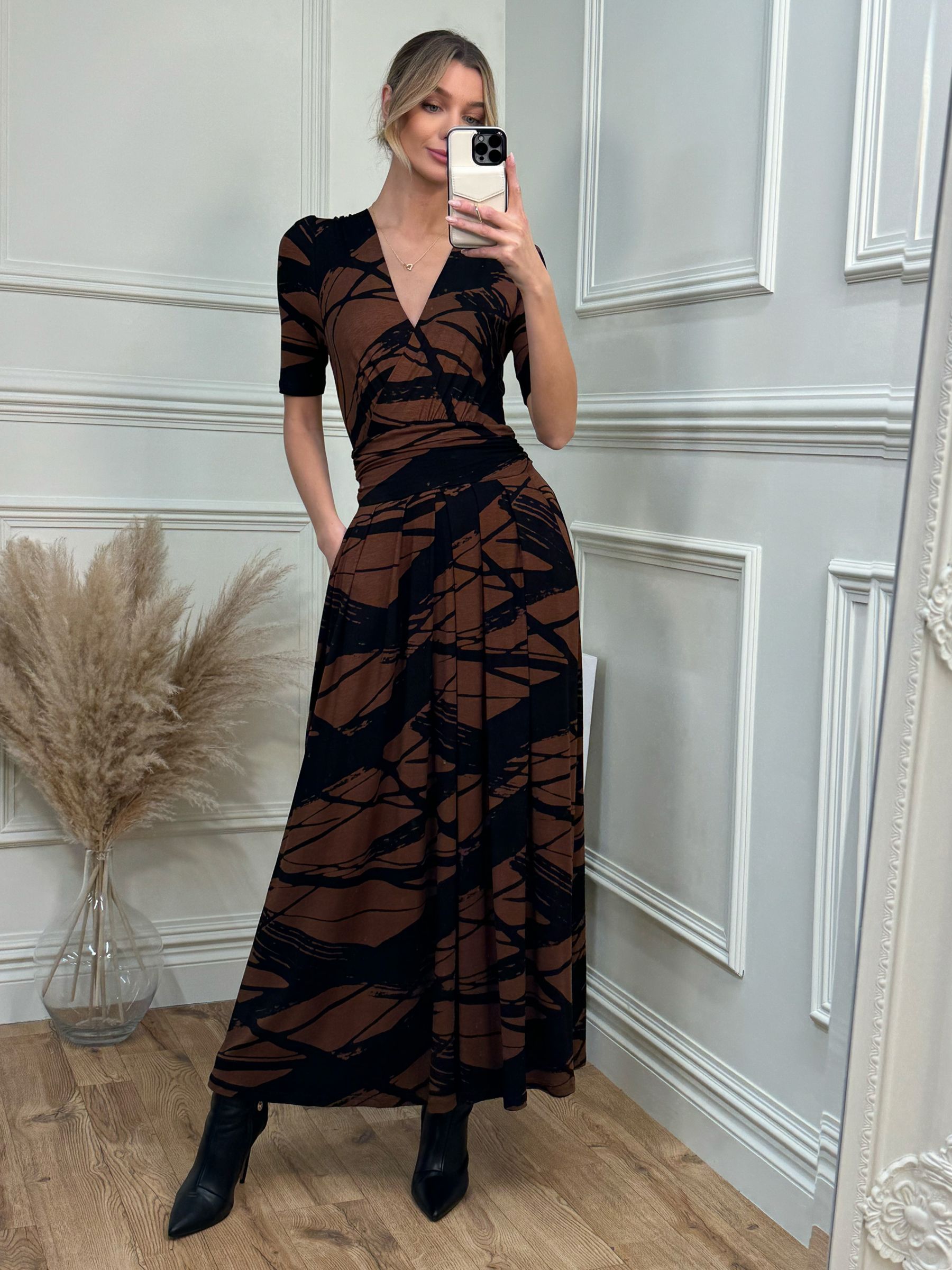 Buy Jolie Moi Abstract Maxi Dress, Black Online at johnlewis.com