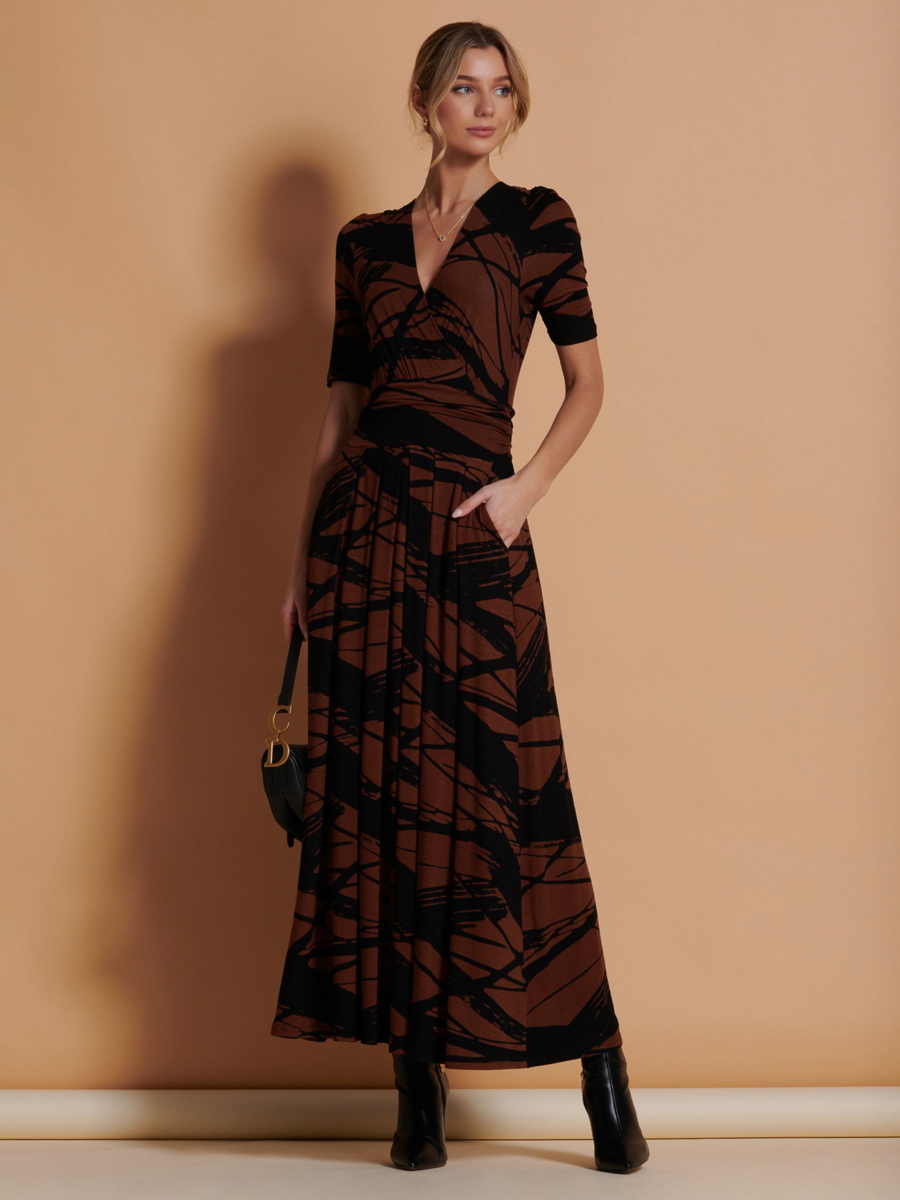 Buy Jolie Moi Abstract Maxi Dress, Black Online at johnlewis.com