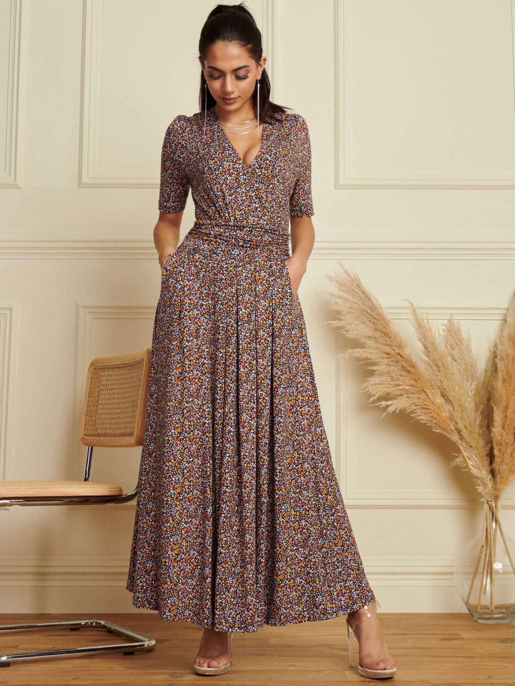 Buy Jolie Moi Floral Maxi Dress, Navy/Floral Online at johnlewis.com