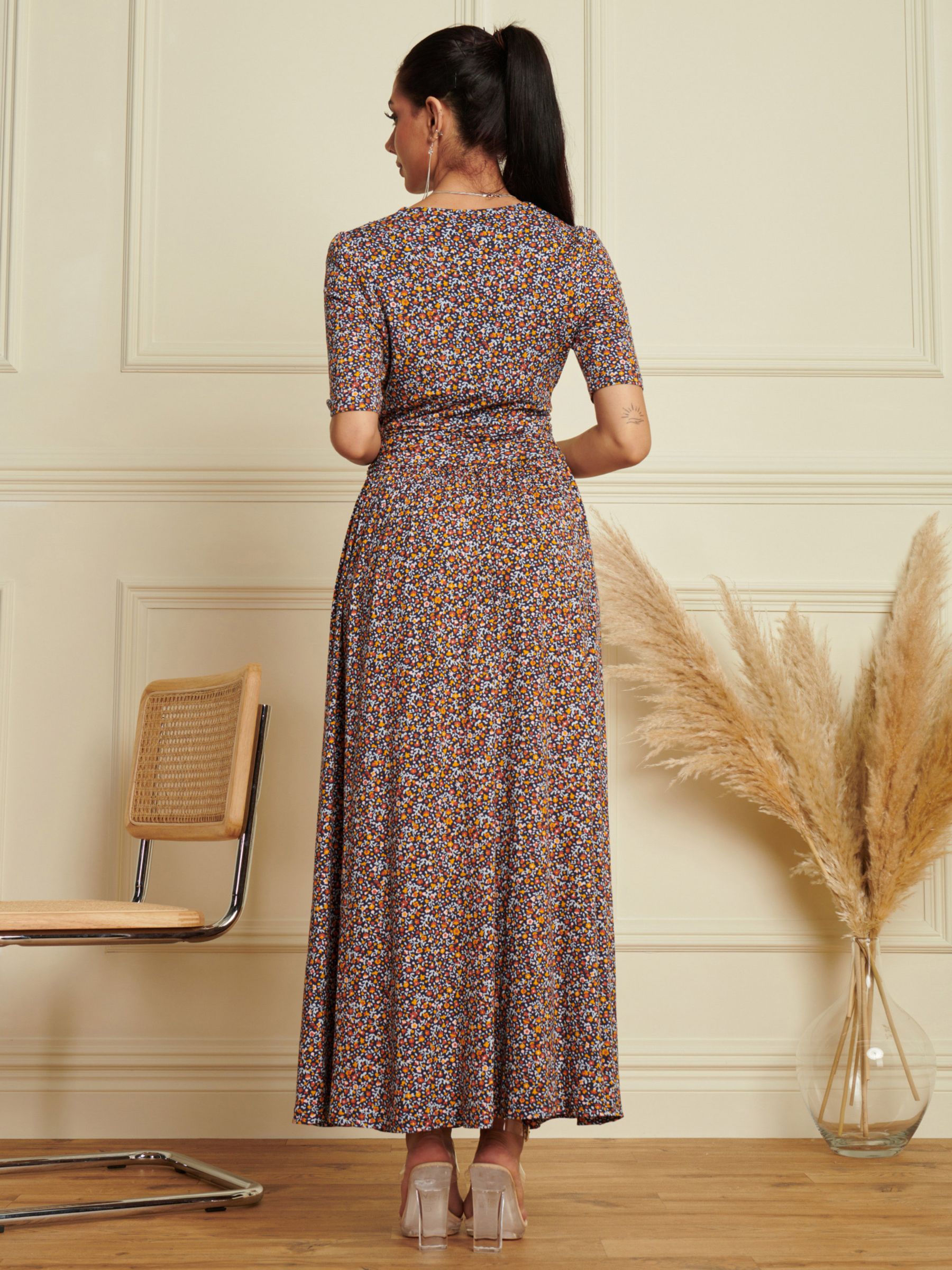 Jolie Moi Floral Maxi Dress, Navy/Floral at John Lewis & Partners