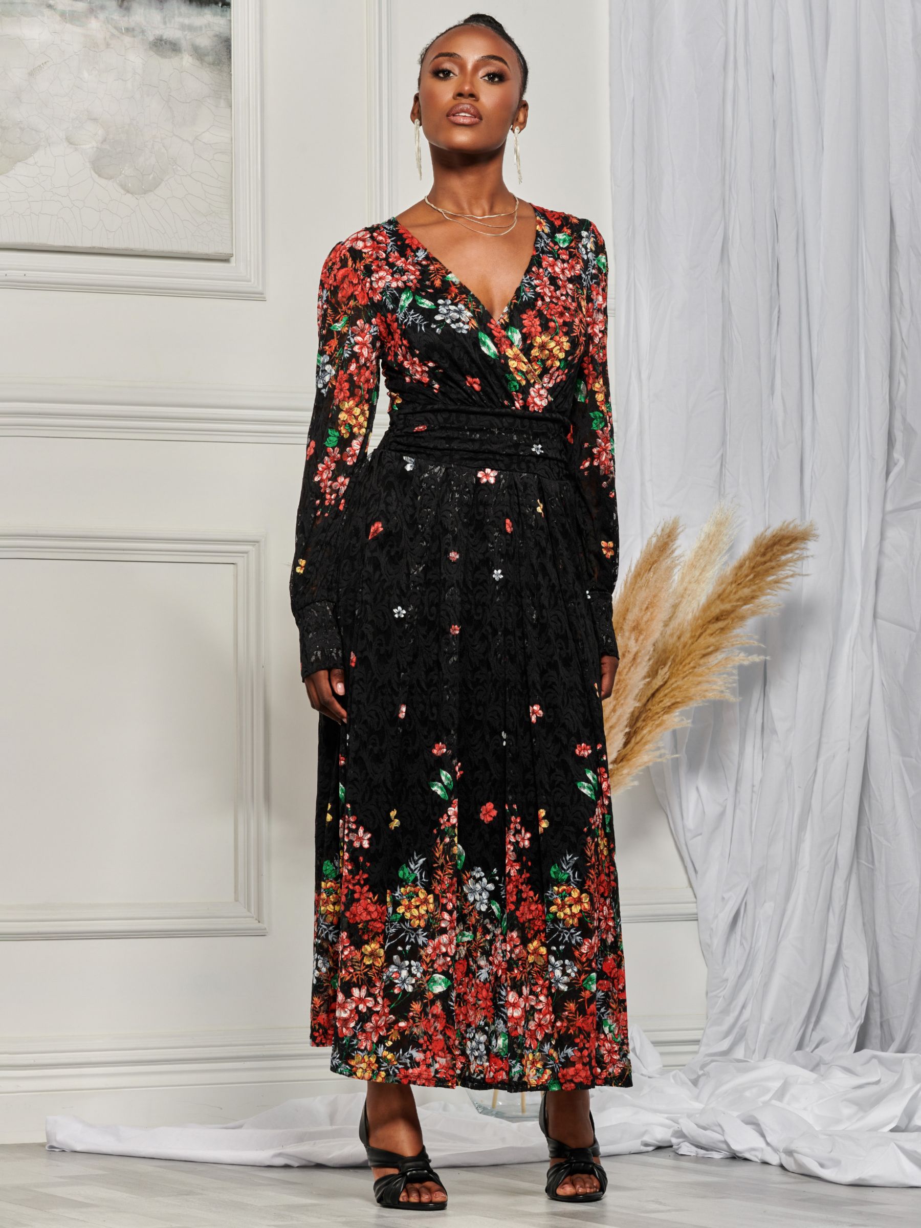 Jolie Moi Lilah Lace Floral Maxi Dress