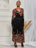 Jolie Moi Lilah Lace Floral Maxi Dress, Red Multi