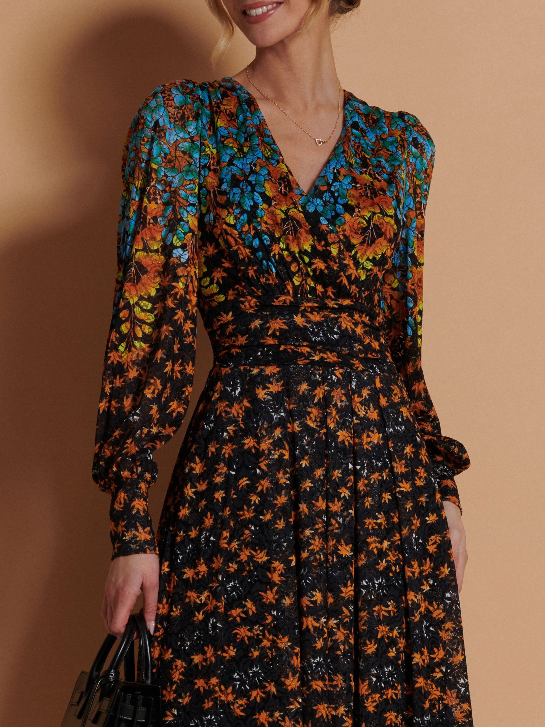 Jolie Moi Quiyn Lace Maxi Dress, Orange/Multi at John Lewis & Partners