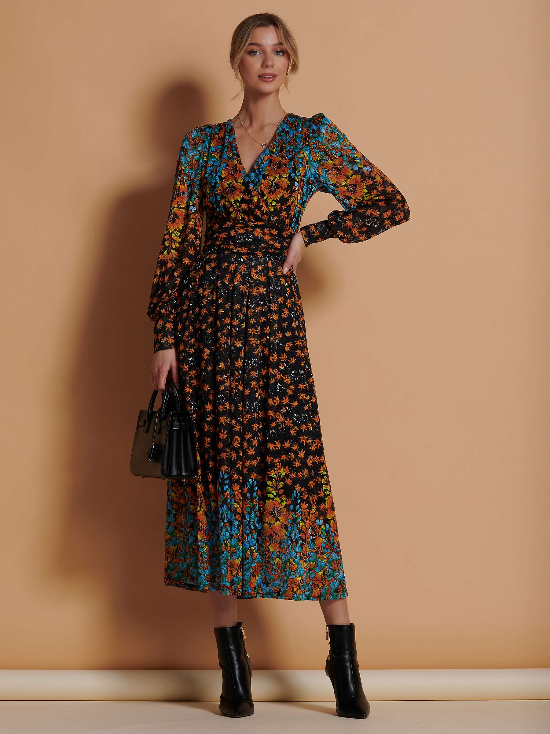 Buy Jolie Moi Quiyn Lace Maxi Dress, Orange/Multi Online at johnlewis.com