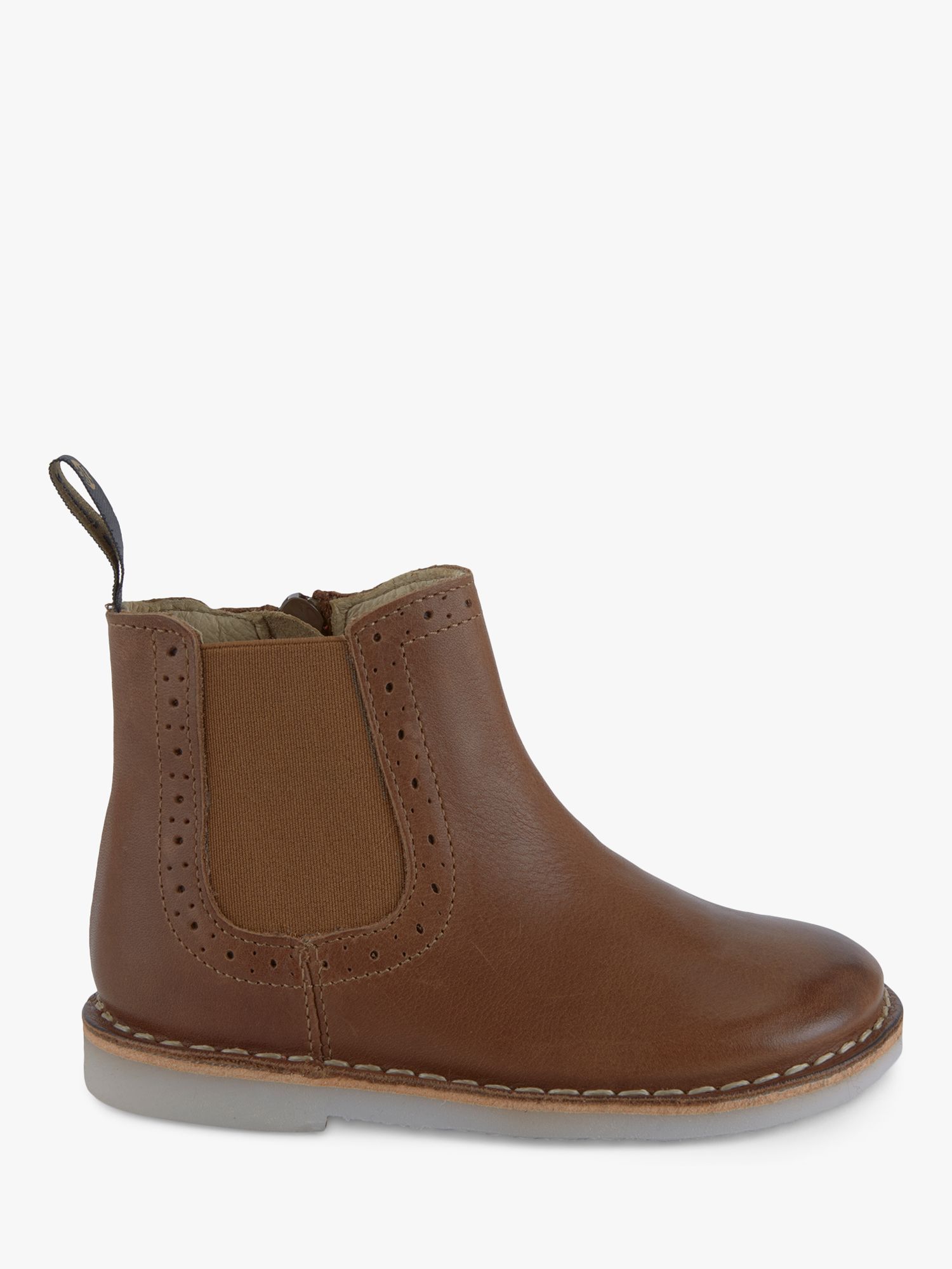 Young Soles Kids' Marlowe Leather Chelsea Boots, Tan Burnished, 12.5 Jnr