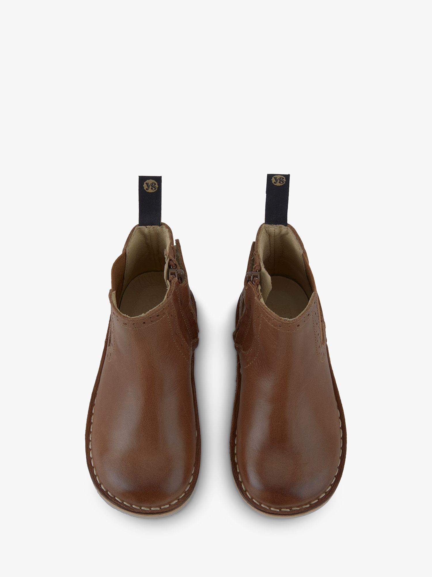 Young Soles Kids' Marlowe Leather Chelsea Boots, Tan Burnished, 12.5 Jnr