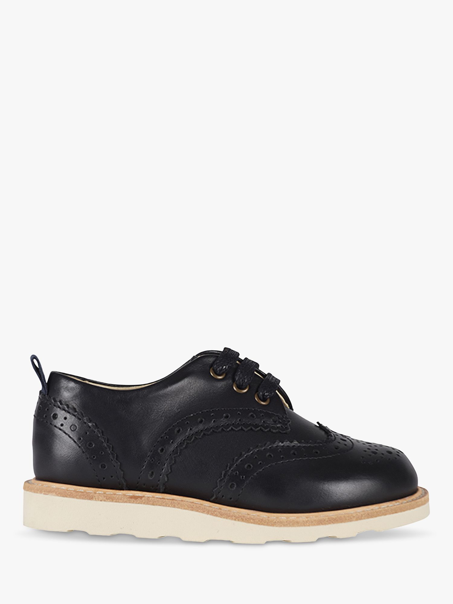 Young Soles Kids' Brando Leather Brogues, Black, 12 Jnr