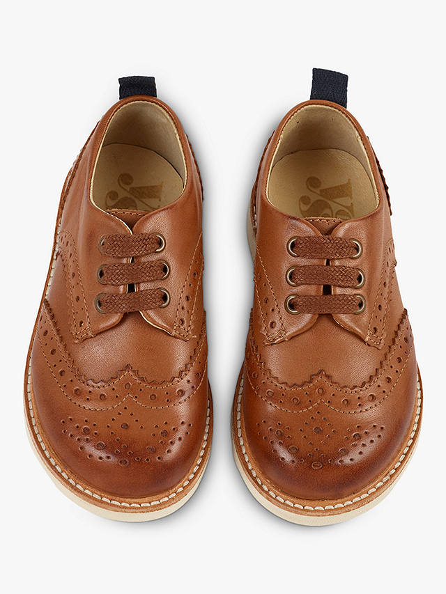 Young Soles Kids' Brando Leather Brogues, Tan