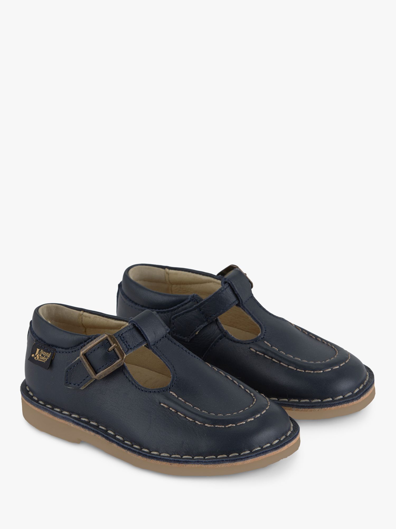 Buy Young Soles Kids' Parker T-Bar Leather Shoes Online at johnlewis.com