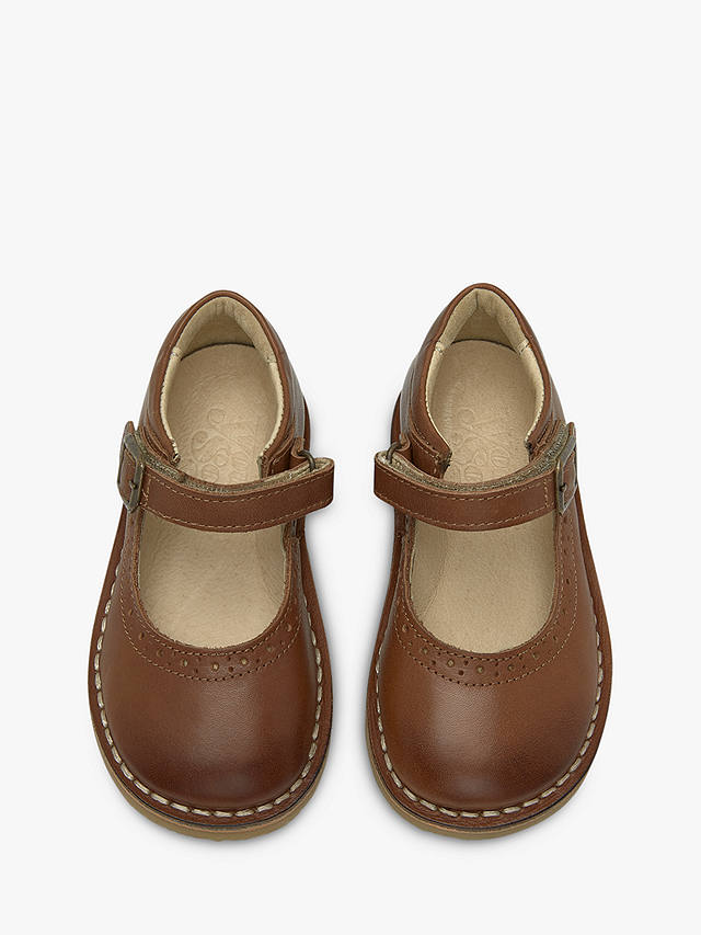 Young Soles Kids' Martha Leather Mary Jane Shoes, Tan Burnished