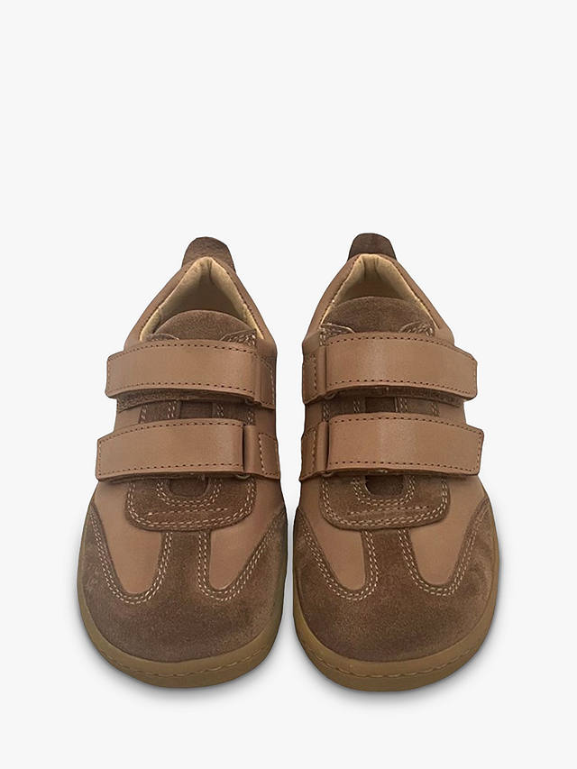 Young Soles Kids' Pele Suede and Leather Trainers, Hazel