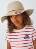John Lewis Kids' Embroided Strawberry Straw Hat, Neutral
