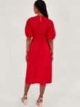 Monsoon Tie Front Midi Dress, Red