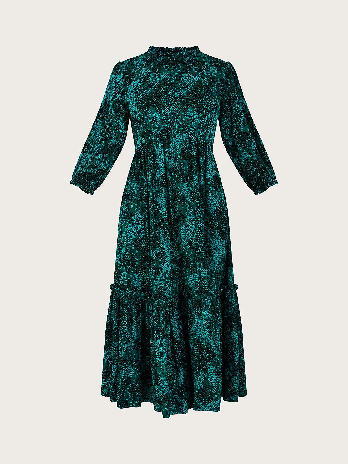 Buy Monsoon Fay Smock Midi Dress, Black/Multi Online at johnlewis.com