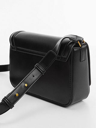 Mango Luxor Faux Leather Crossbody Bag, Black
