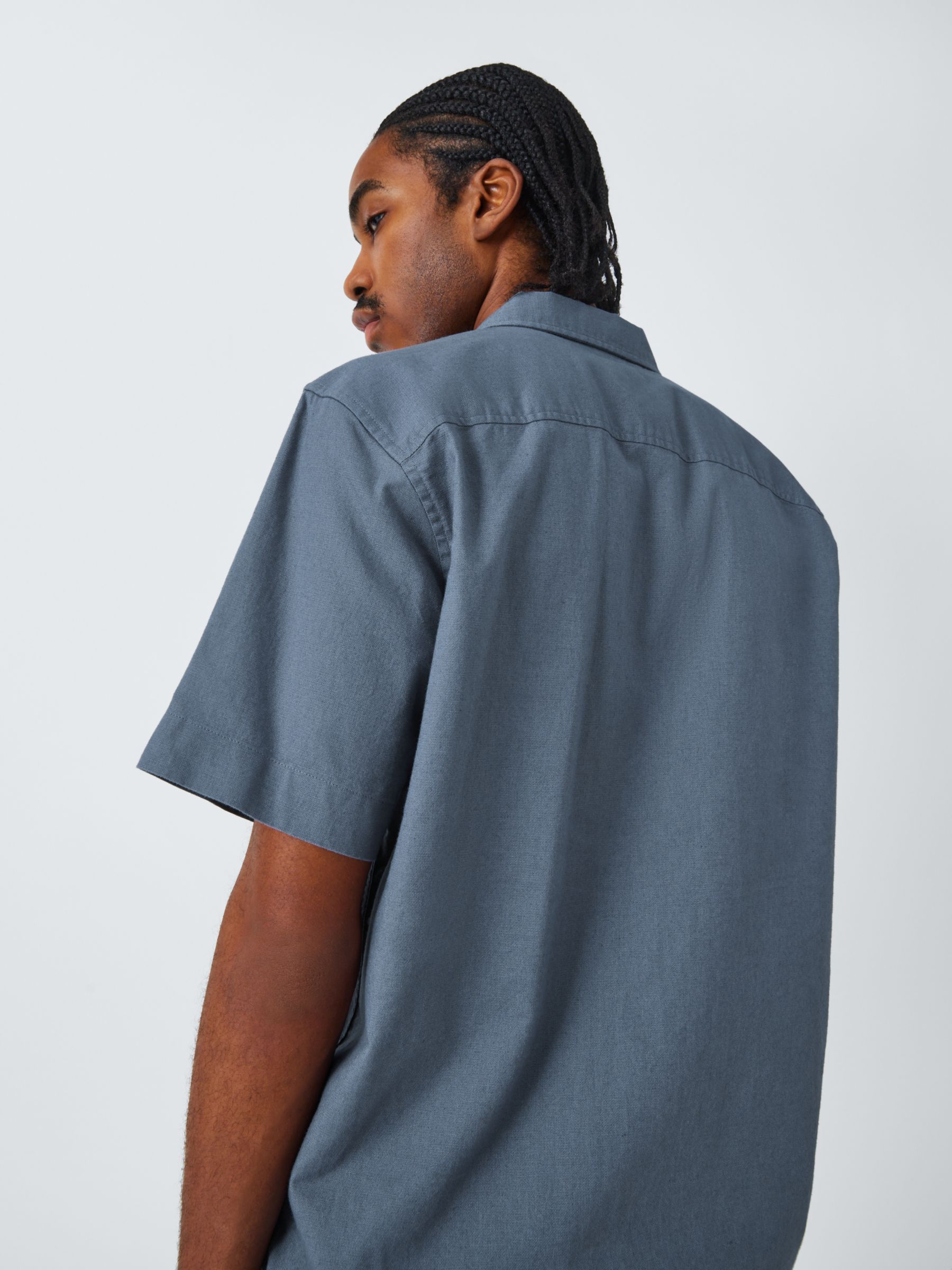 Buy John Lewis ANYDAY Cotton & Linen Cuban Collar Shirt Online at johnlewis.com