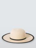 John Lewis Kids' Straw Rim Hat, Natural/Black