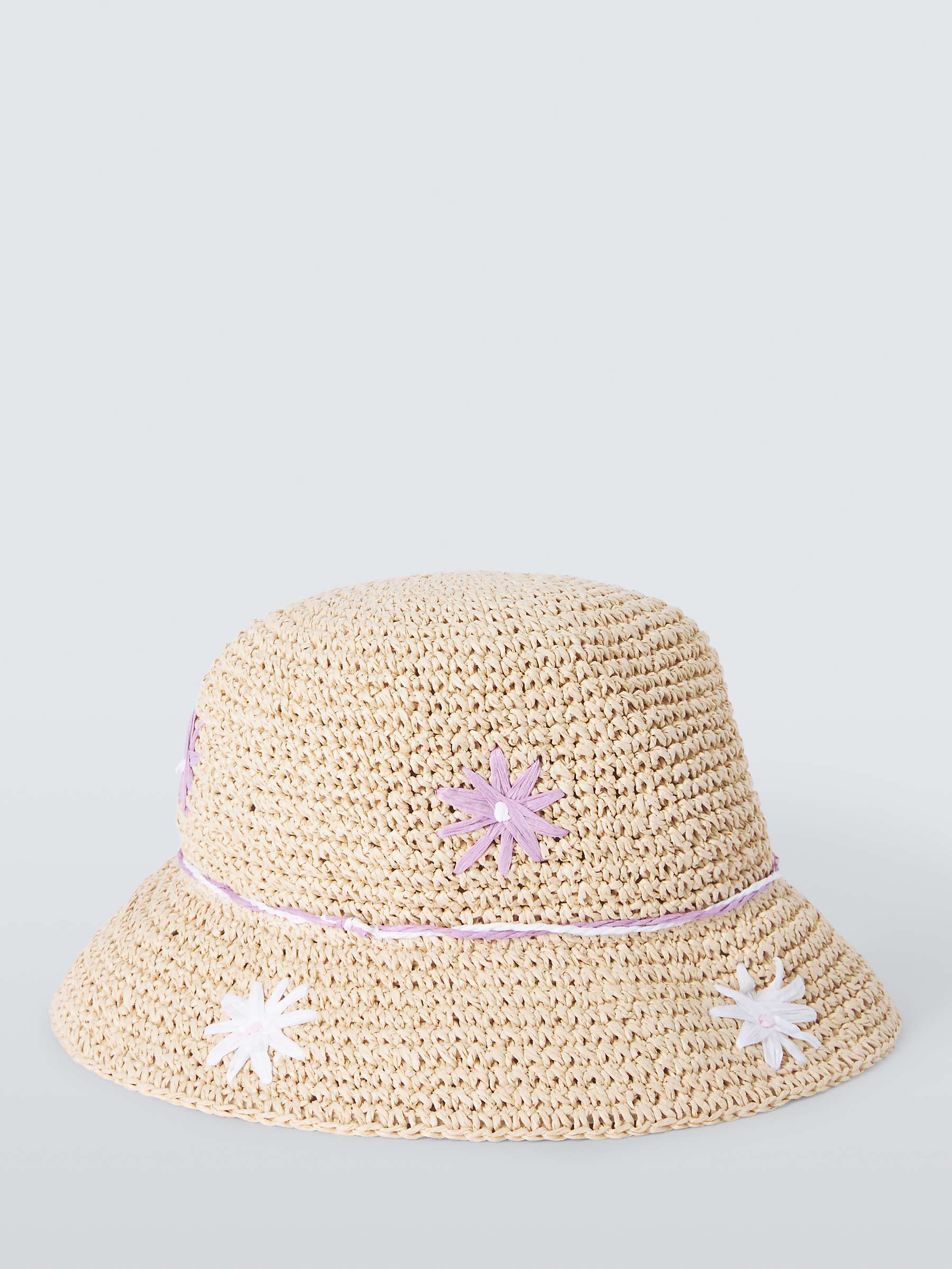 Buy John Lewis Kids' Daisy Crochet Hat, Natural Online at johnlewis.com