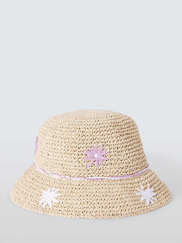John Lewis Kids' Daisy Crochet Hat, Natural