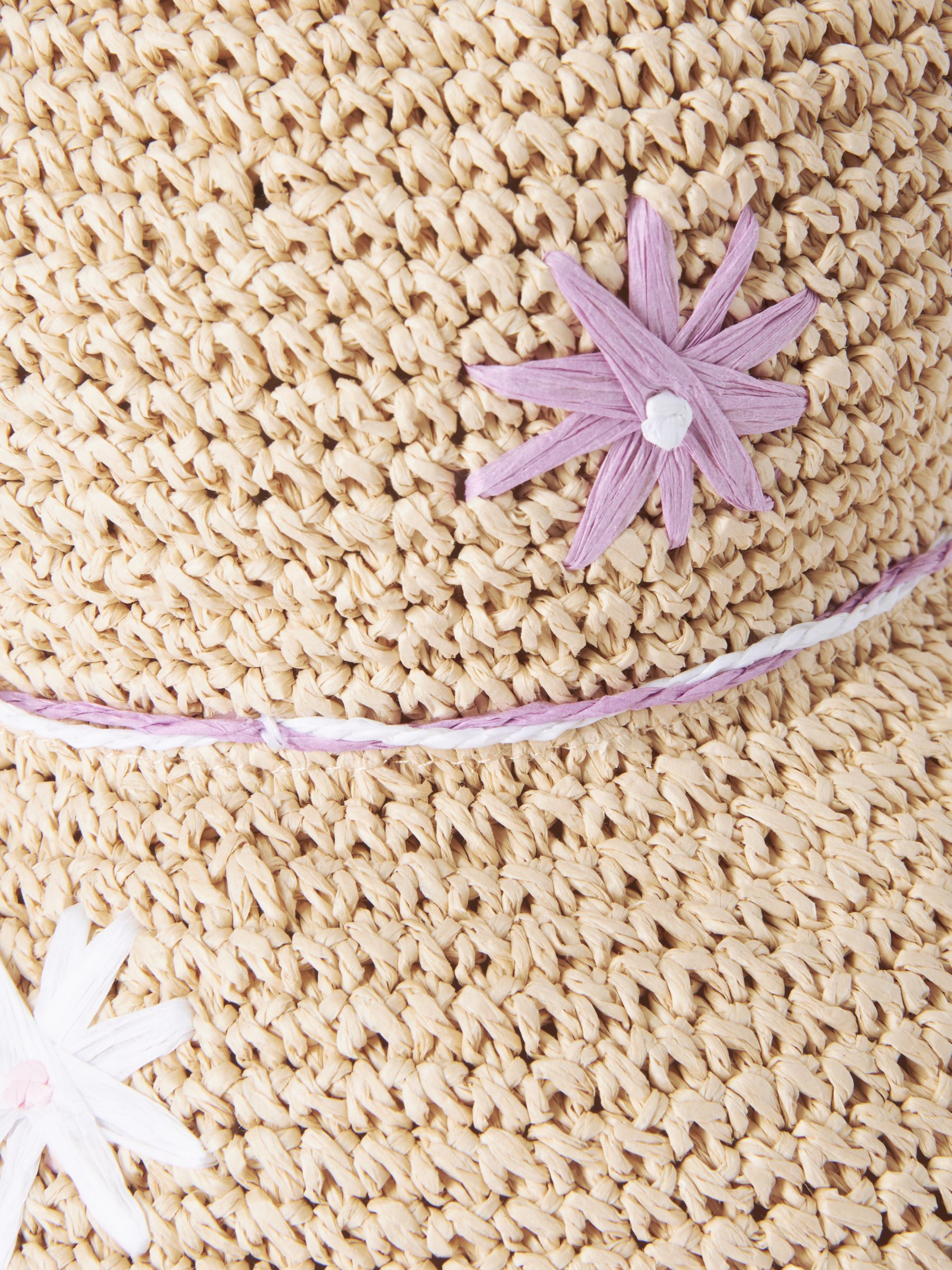 John Lewis Kids' Daisy Crochet Hat, Natural, 9-12 years